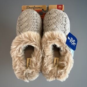 Dearfoams Indoor Outdoor Slipper Shoe Women Med 7-8 Shoe Memory Foam Slip On New